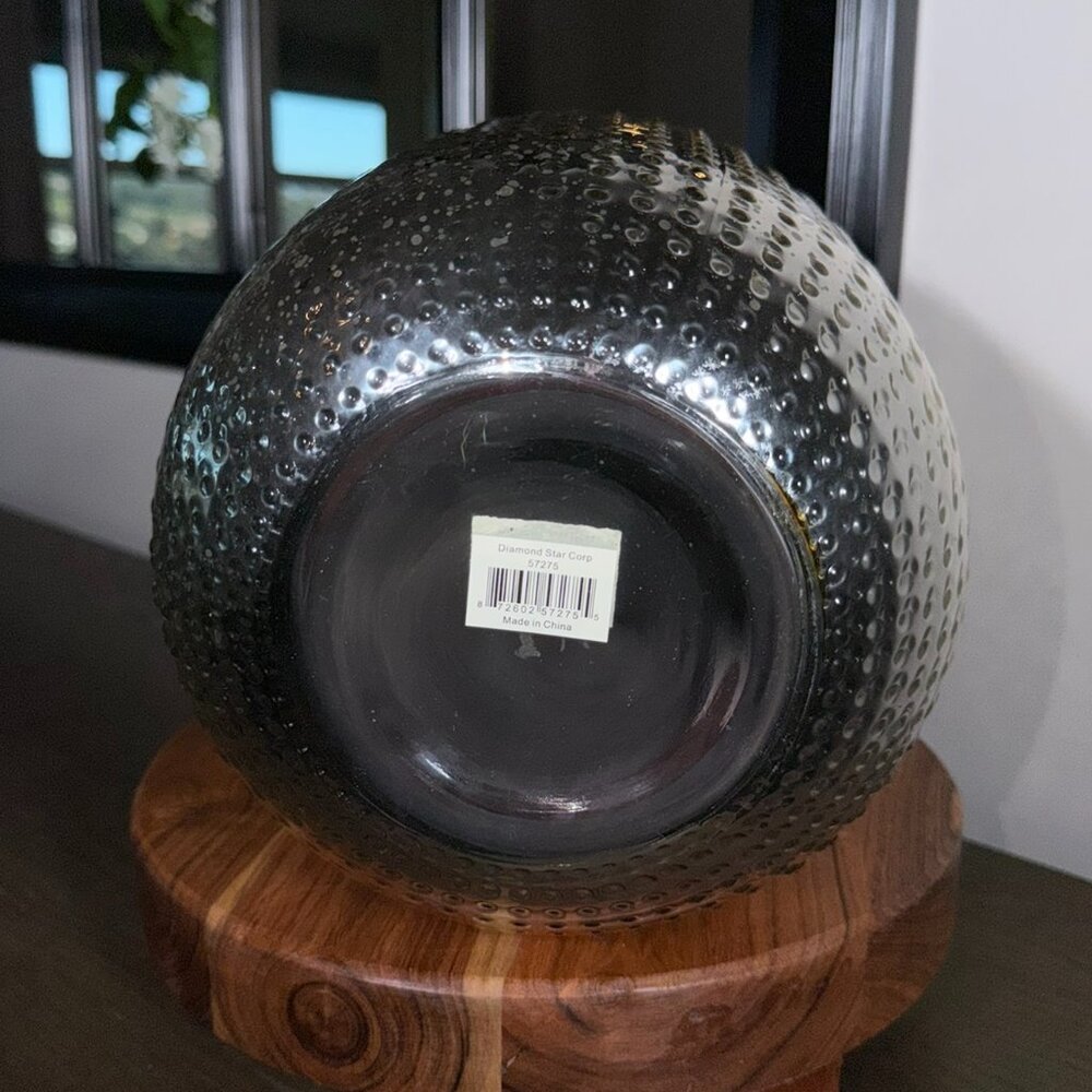 Large Mercury Glass Nubby Vase | Silver Textured Decorative Table Vase - Picture 5 of 8